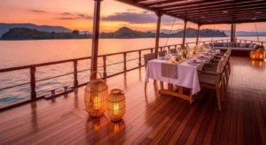 phinisi deck sunset Komodo National Park